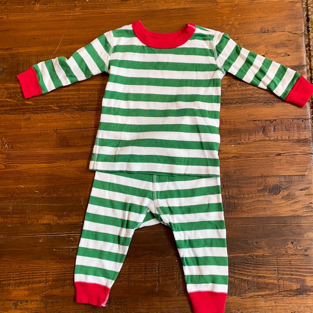 Hanna Andersson striped holiday pajamas 12-18 months